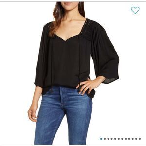 NWT Wit & Wisdom Crochet Detail Top